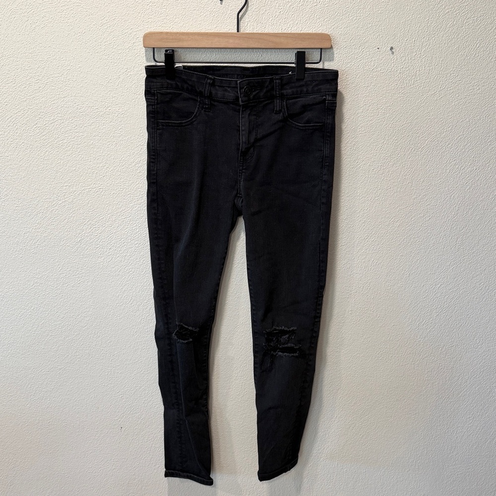 American Eagle Outfitters Black Ripped Skinny Jeans